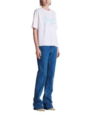 Boxy T-Shirt with Paris Brush Print by BALMAIN