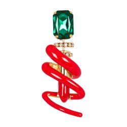 Brass Drawing Lipstick Brooch by BALMAIN