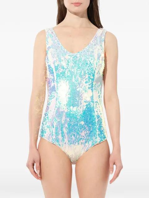 Bretelles sequin-embellished bodysuit by BALMAIN