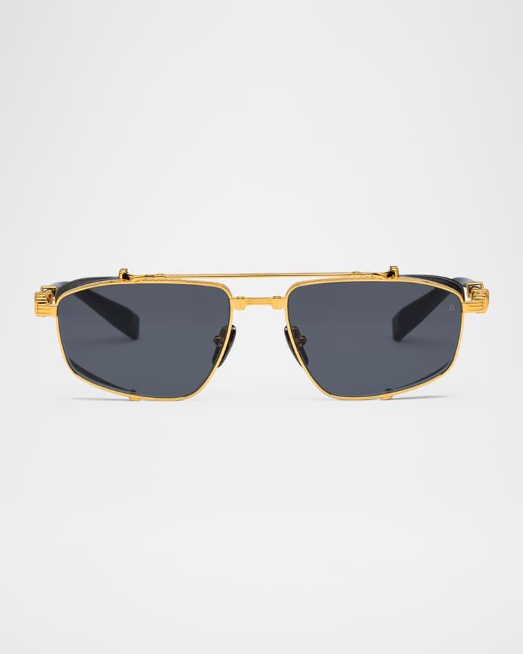 Brigade-V Aviator Titanium Sunglasses by BALMAIN