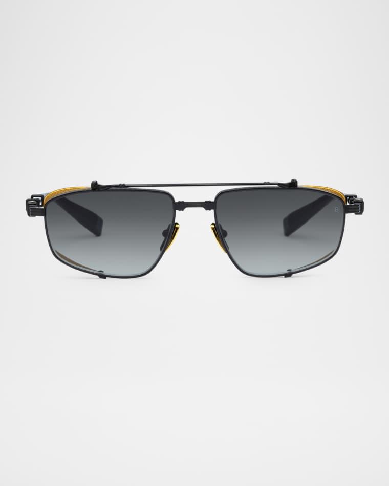 Brigade-V Aviator Titanium Sunglasses by BALMAIN