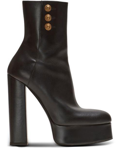 Brown leather boots by BALMAIN