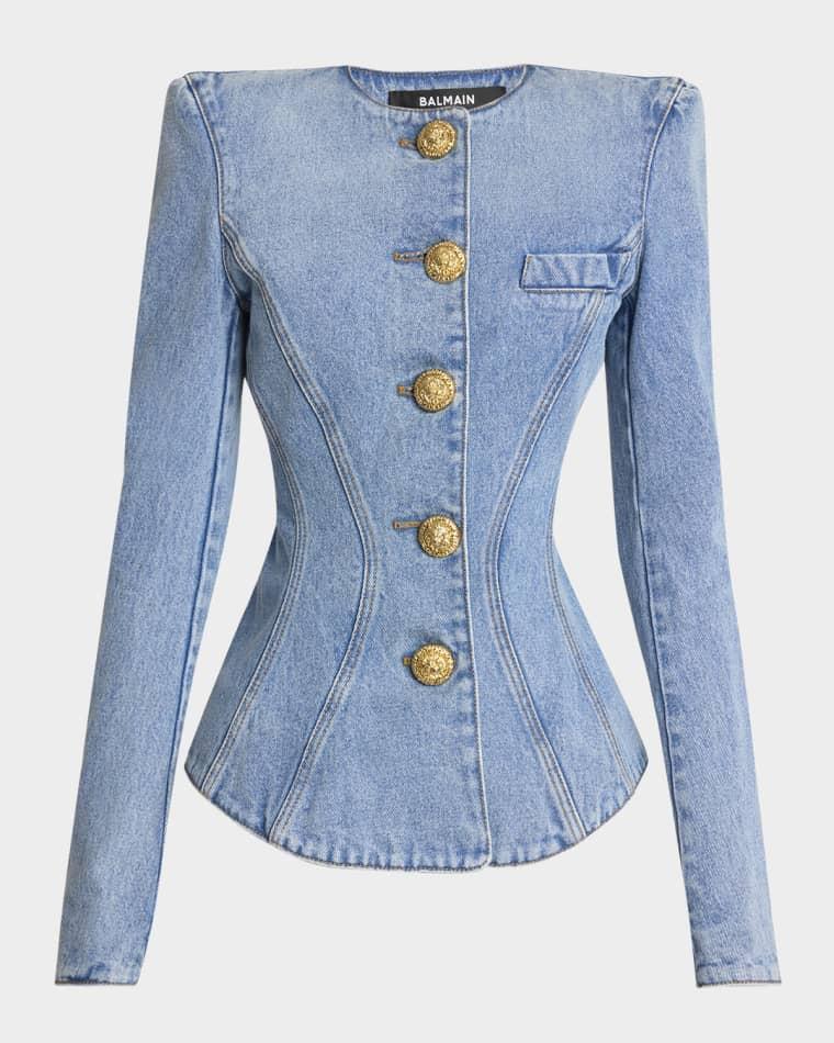 Buttoned Denim Jacket by BALMAIN