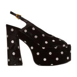 Cam in velvet sandals with Polka Dots by BALMAIN