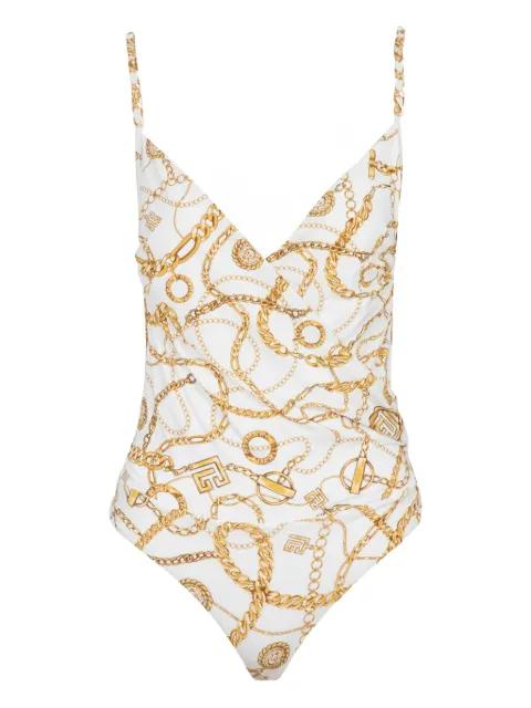 Chaînes-pattern swimsuit by BALMAIN