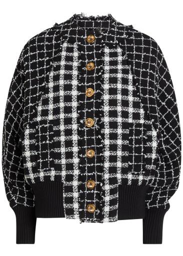 Checked tweed bomber jacket by BALMAIN
