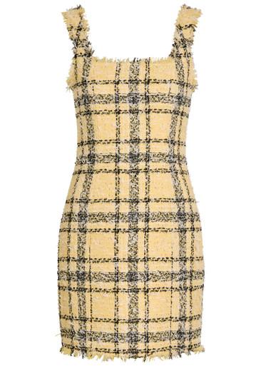 Checked tweed mini dress by BALMAIN