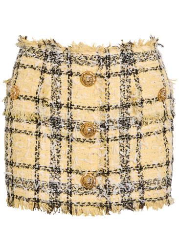 Checked tweed mini skirt by BALMAIN