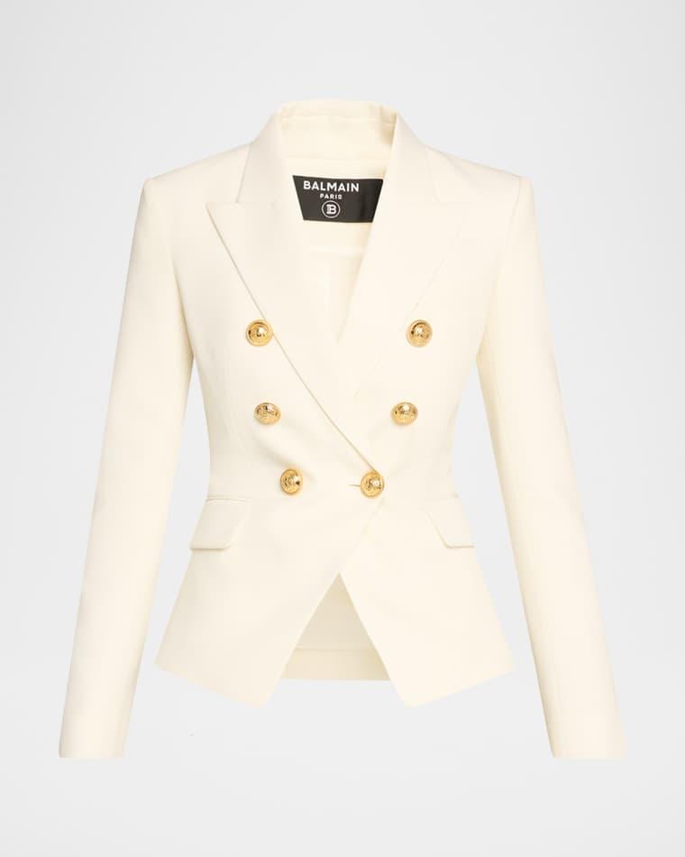 Classic Double-Breasted Fitted Wool Jacket by BALMAIN