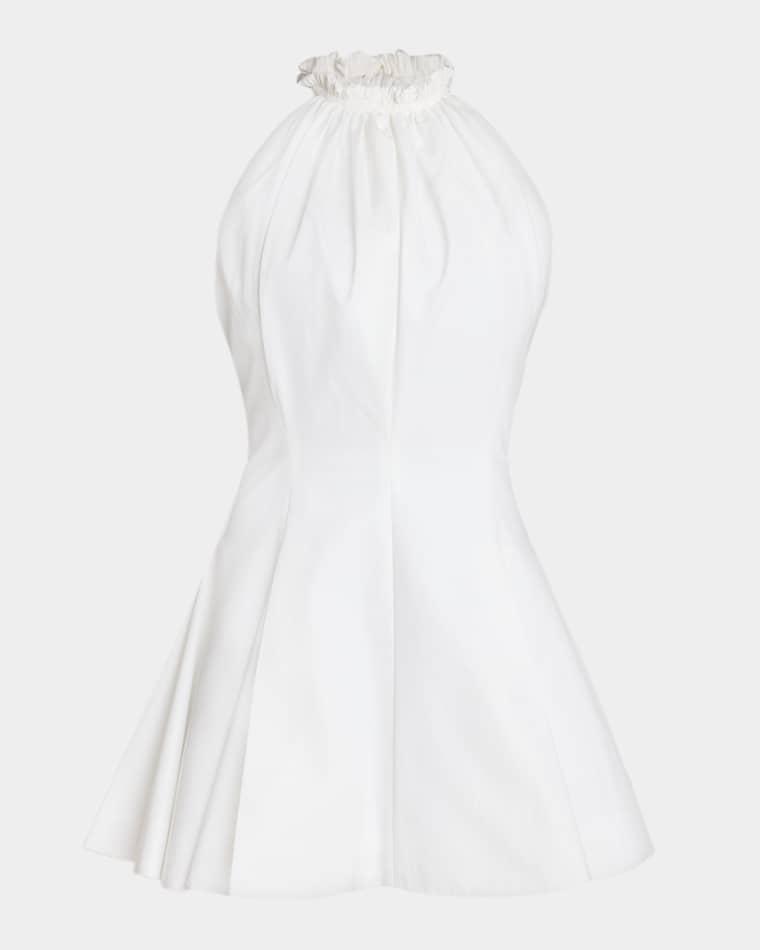 Cotton Poplin Halter Mini Dress by BALMAIN
