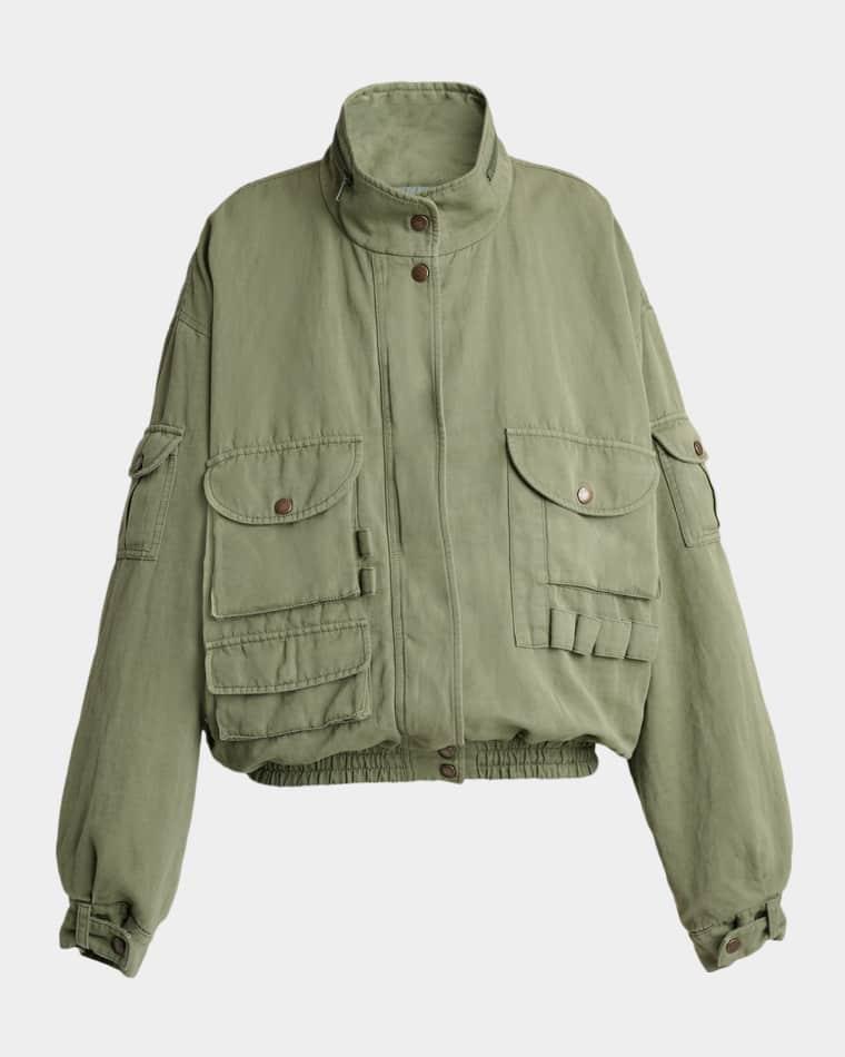 Cotton Twill Oversized Bomber Jacket by BALMAIN