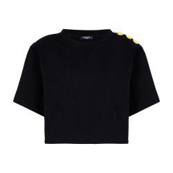 Cropped cotton top with buttons by BALMAIN
