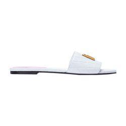 Dafne embossed calfskin leather mules by BALMAIN