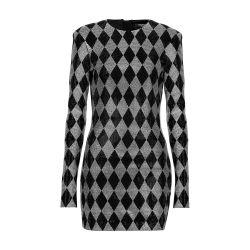 Diamond short rhinestone dress by BALMAIN