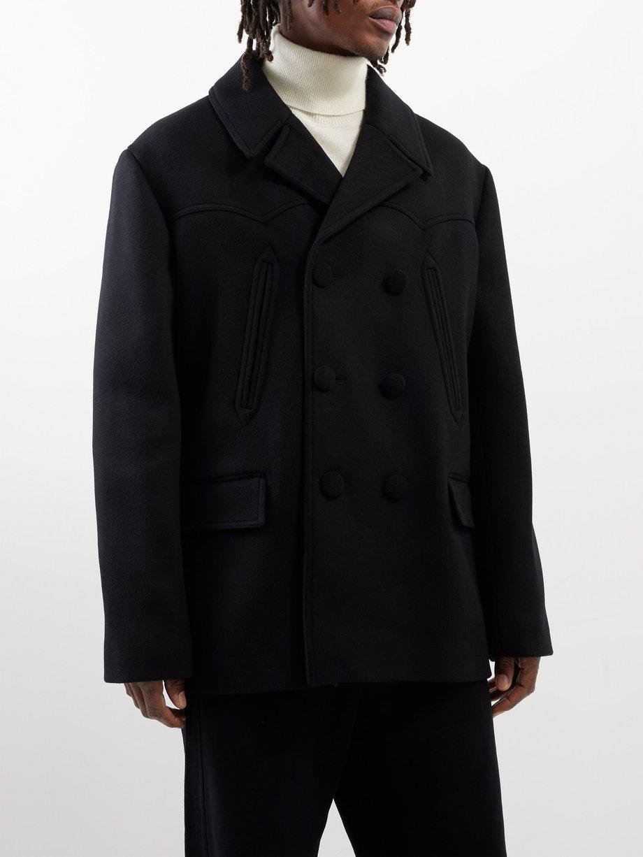 Double-breasted wool-blend peacoat by BALMAIN