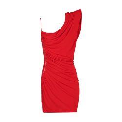 Draped Asymmetrical Rhinestone Dress by BALMAIN