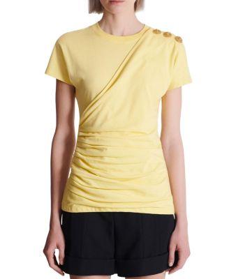 Draped T-Shirt with Buttons by BALMAIN