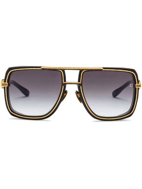 Soldier pilot-frame sunglasses by BALMAIN EYEWEAR