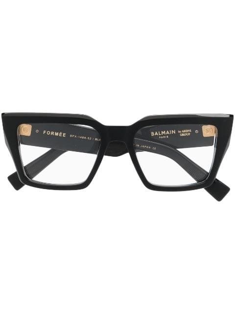 oversize-frame logo-plaque glasses by BALMAIN EYEWEAR
