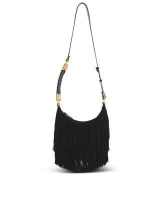 Ebene Hobo Fringed Suede Bag by BALMAIN