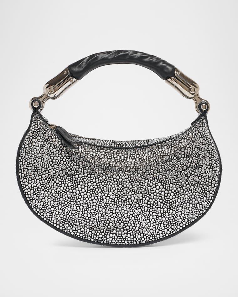 Ebene Mini Top-Handle Bag in Crystal Suede by BALMAIN