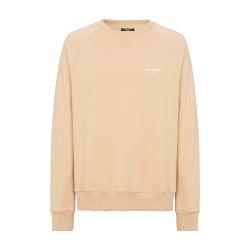 Eco-designed flocked cotton sweatshirt with small Balmain Paris logo by BALMAIN