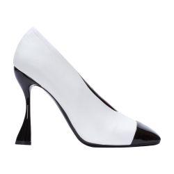 Eden bicolor calfskin and patent leather pumps by BALMAIN