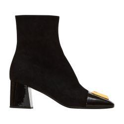 Edna suede ankle boots with patent toes by BALMAIN