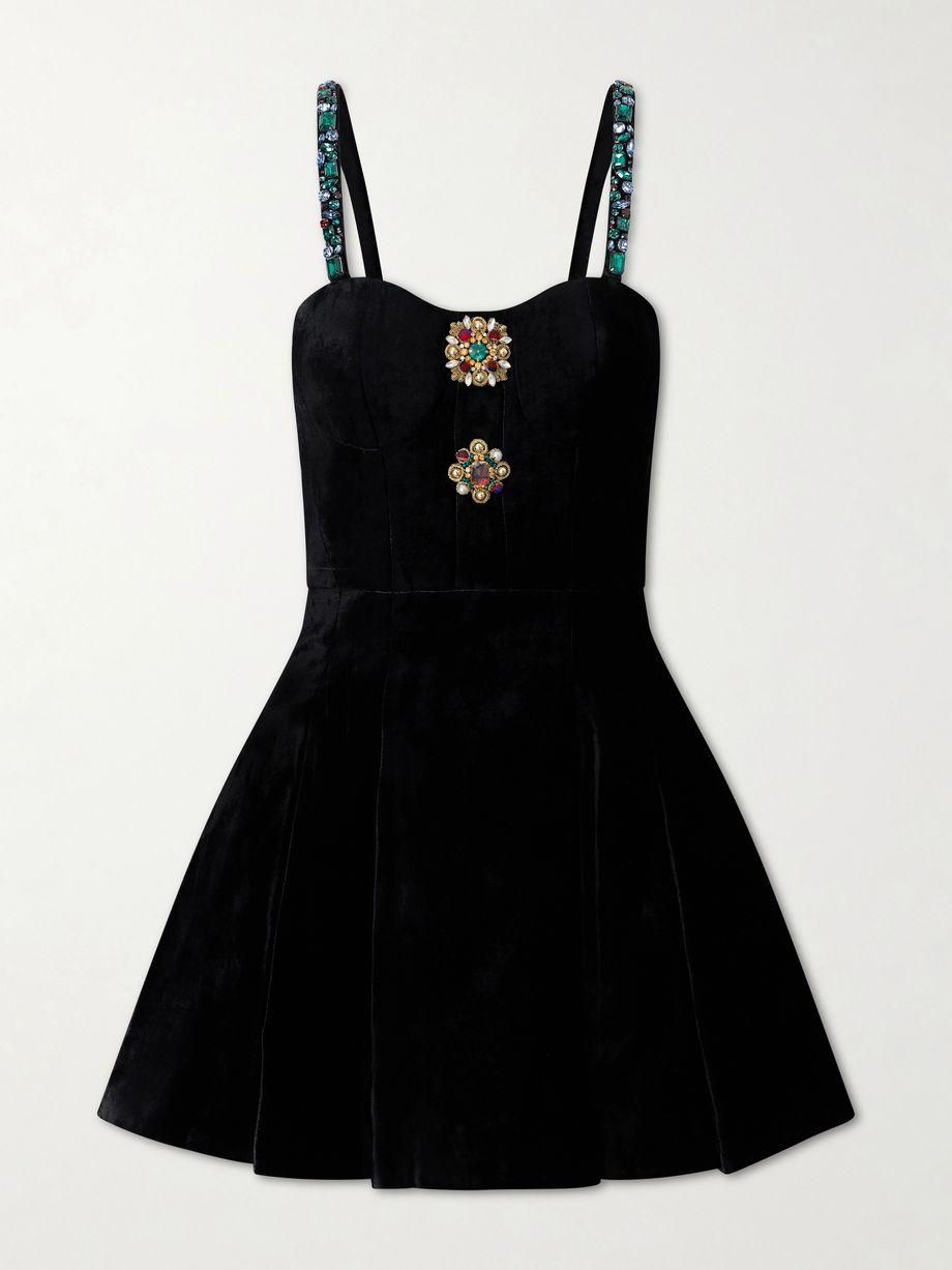 Embellished velvet mini dress by BALMAIN