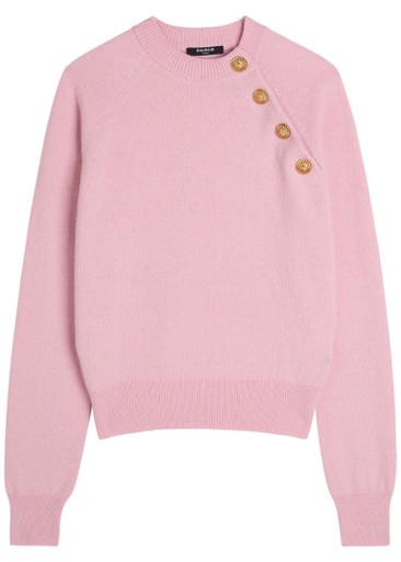 Embellished wool and cashmere-blend jumper by BALMAIN