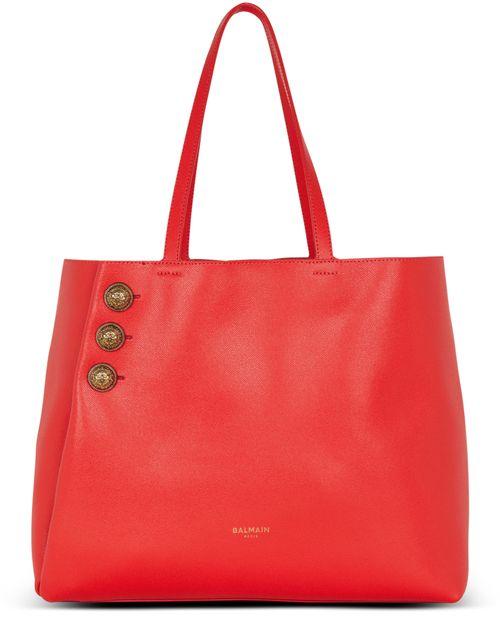 EmblÃ¨me Grained Leather Tote Bag by BALMAIN
