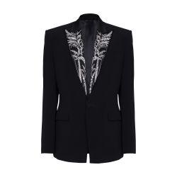 Embroidered bamboo collared blazer by BALMAIN