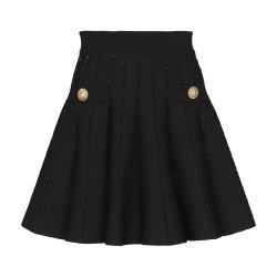 Flared knit skirt with sparkly stripes by BALMAIN