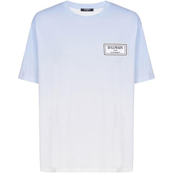 Gradient T-shirt with rubber patch by BALMAIN