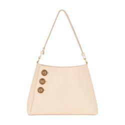 Grained leather Emblème handbag by BALMAIN