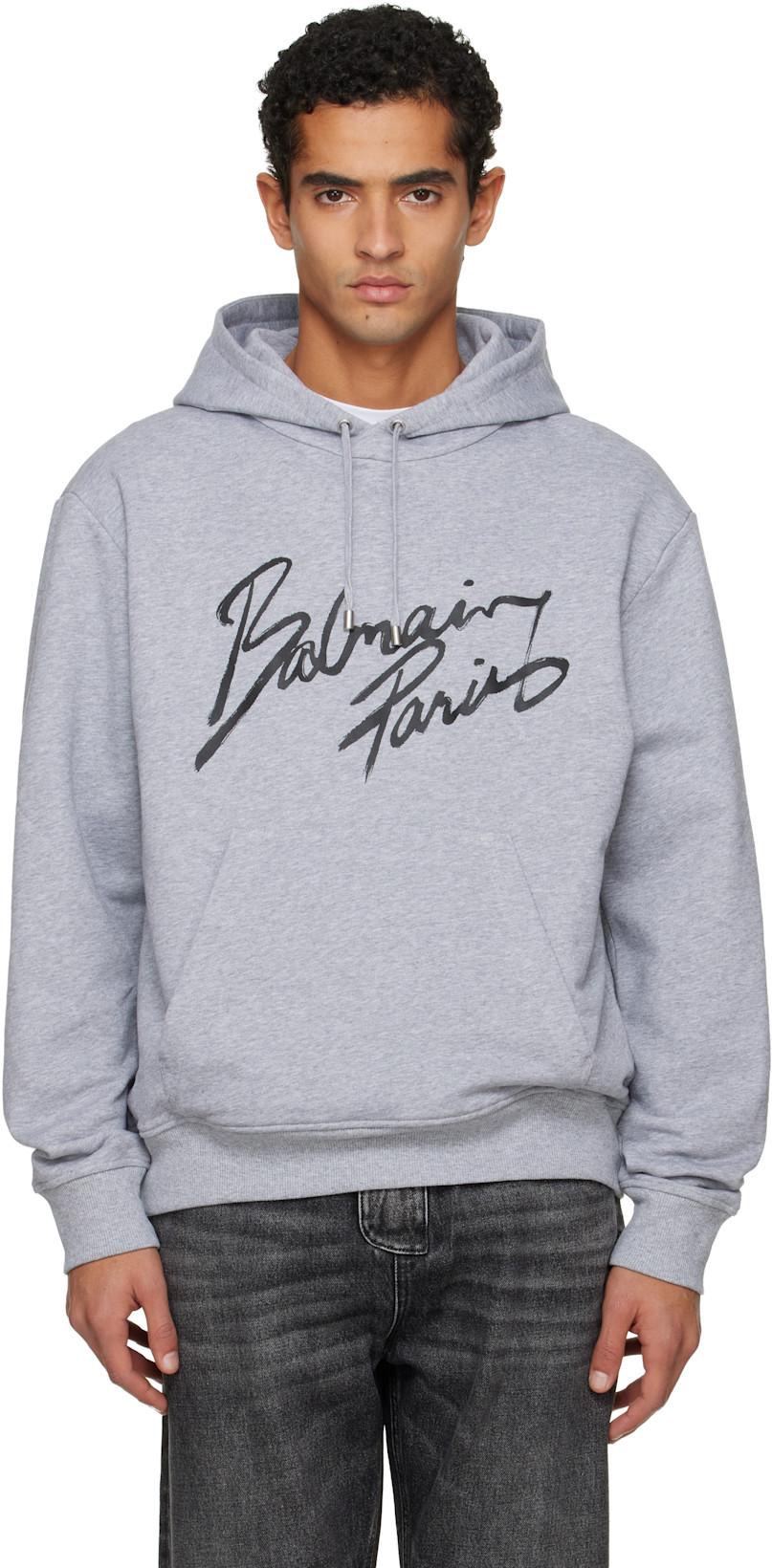 Gray 'Balmain Paris' Hoodie by BALMAIN