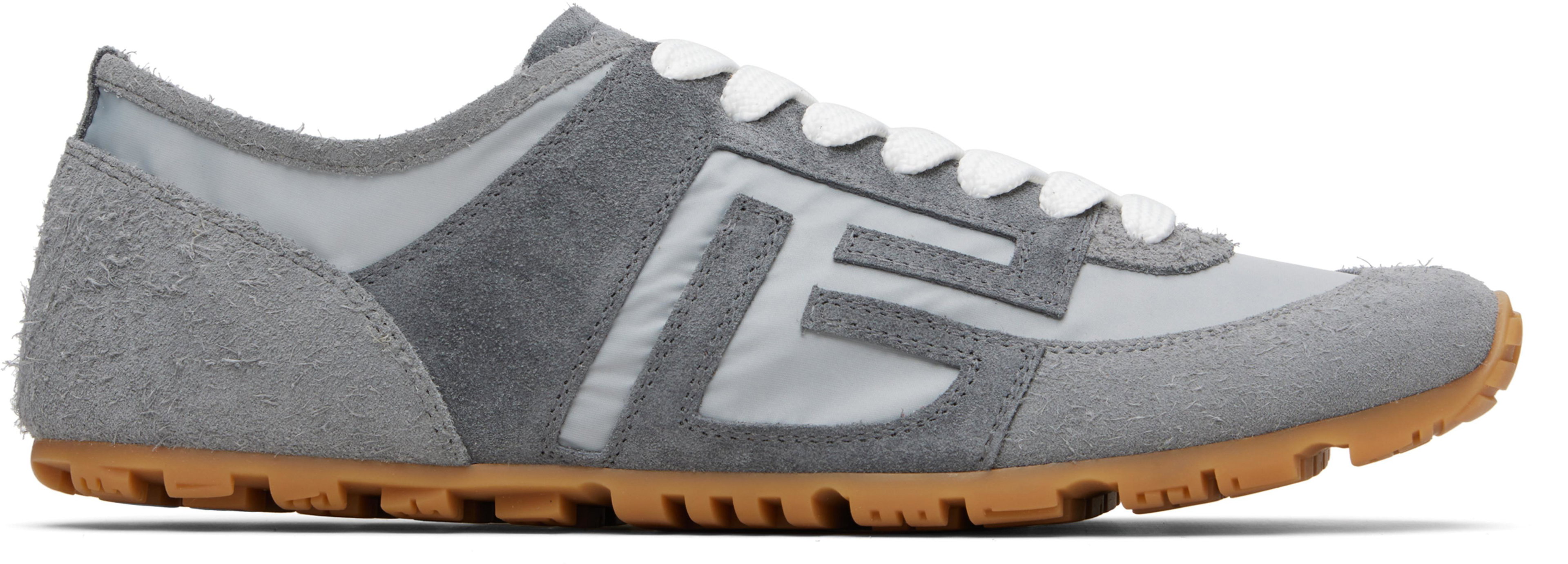 Gray Racer 45 Sneakers by BALMAIN