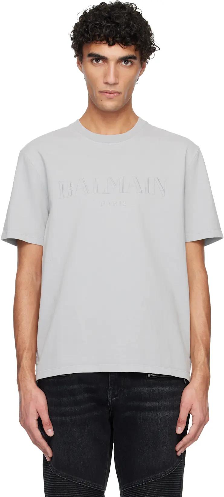 Gray Vintage 'Balmain' Embroidered T-shirt by BALMAIN