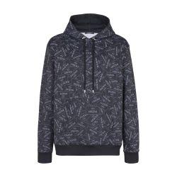 Hoodie with all-over Balmain label print by BALMAIN