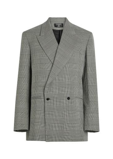 Houndstooth double-breasted wool-blend blazer by BALMAIN