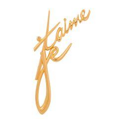 « Je t'aime » brass brooch by BALMAIN