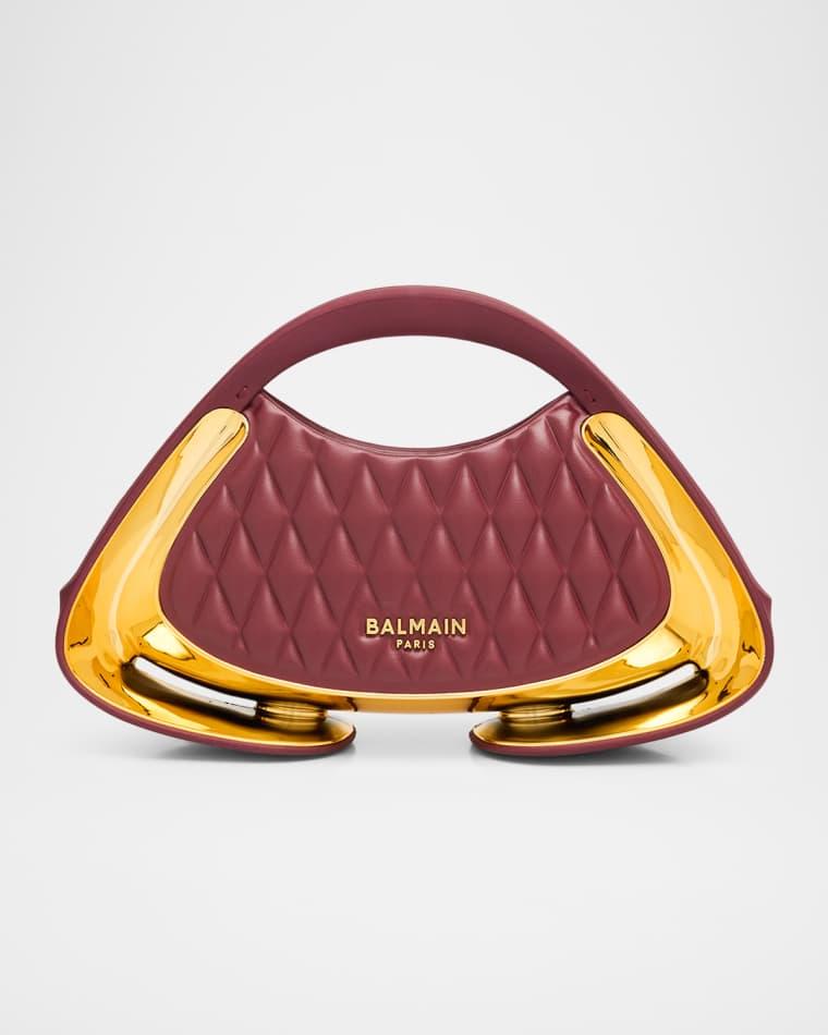 Jolie Madame Small Quilted Faux Leather Top-Handle Bag by BALMAIN