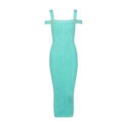 Knit midi dress with double straps by BALMAIN