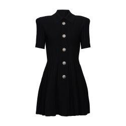 Knit skater dress with buttons by BALMAIN