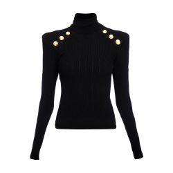 Knit sweater with gold-tone buttons by BALMAIN