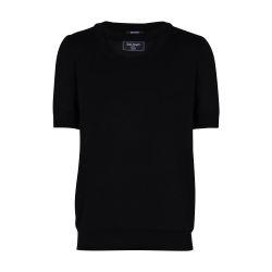 Knit t-shirt with two collars by BALMAIN