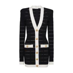 Knitted bicolor 6-button dress by BALMAIN