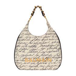 Large 1945 Soft Hobo tote bag in printed canvas by BALMAIN