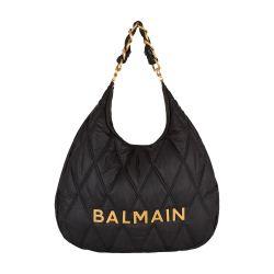 Large 1945 hobo bag in diamond-quilted nylon by BALMAIN