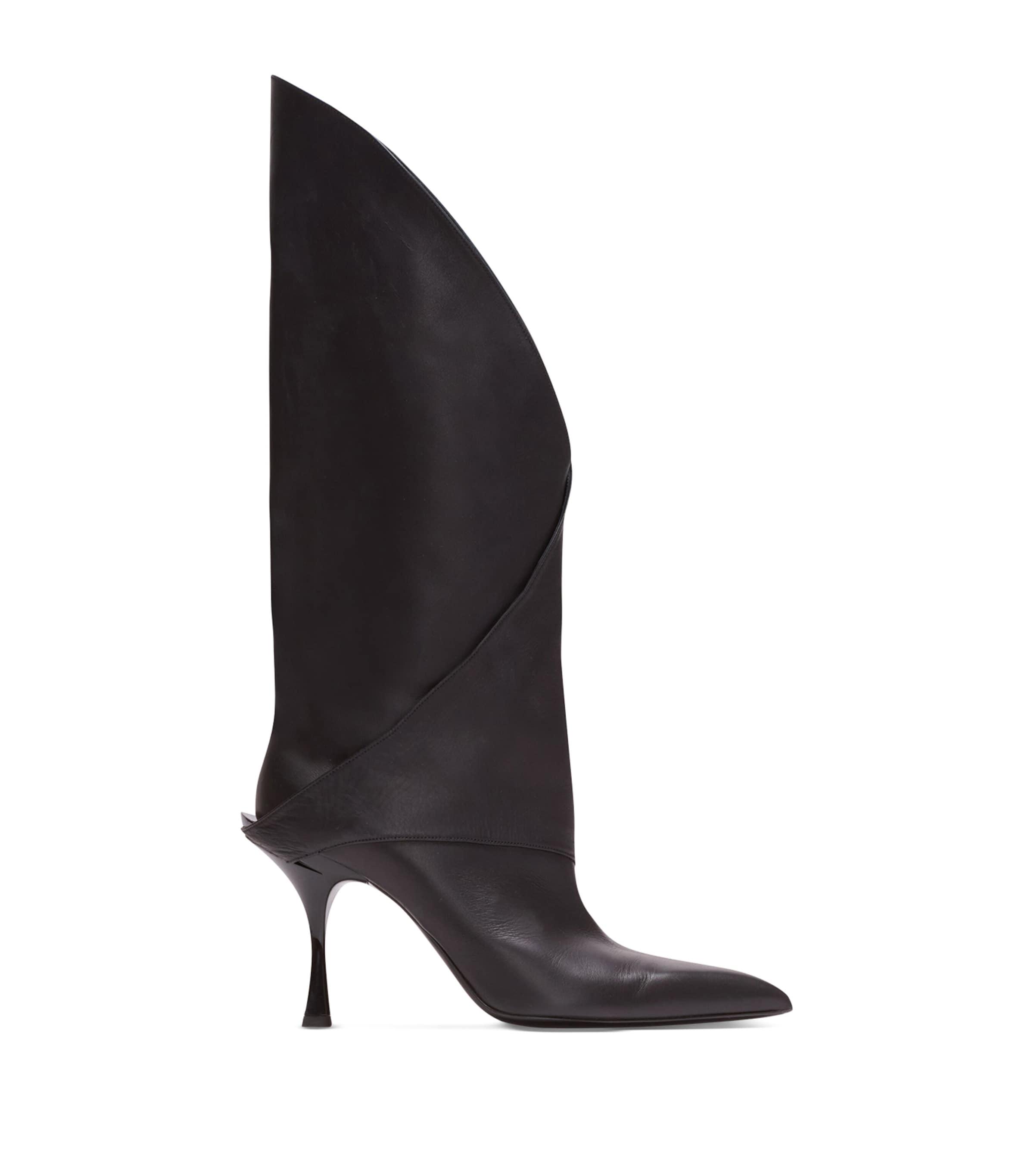 Leather Twist Heel Boots 95 by BALMAIN